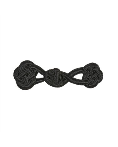 Lot de 5 brandebourgs textile 75mm noir