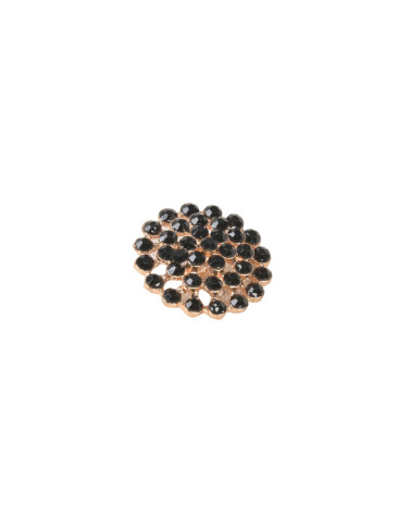 Black rhinestone button