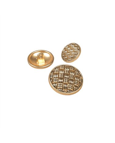 Boutons métal motif tissage or antique