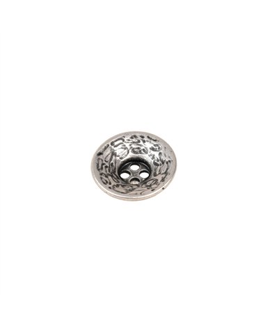 Bouton métal argent vieilli