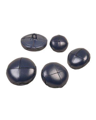 Bouton cuir véritable bleu marine