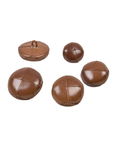 Havana brown genuine leather button