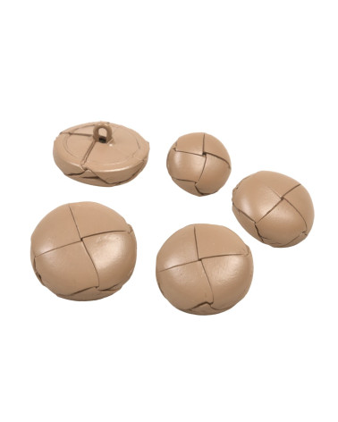 Bottone in vera pelle beige