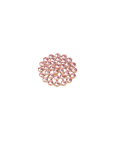 Conjunto de 3 botones de strass rosa bebé