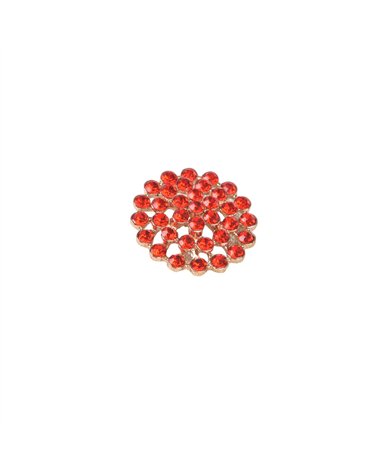 Lot de 3 boutons strass beaujolais