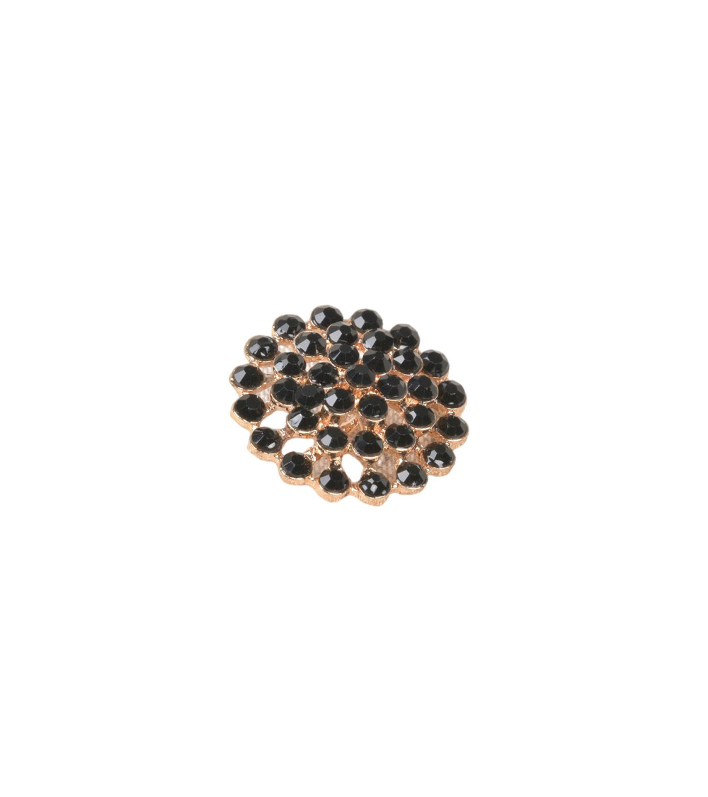 Set of 3 black rhinestone buttons