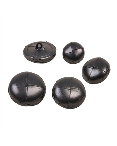 Lot de 3 boutons cuir véritable noir
