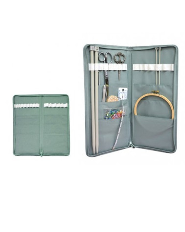 Knitting needles pouch 43cmx20cm chic scissors in black