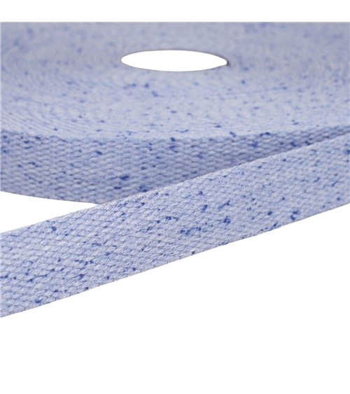 Bobine 20m sangle chinée bleu lavande