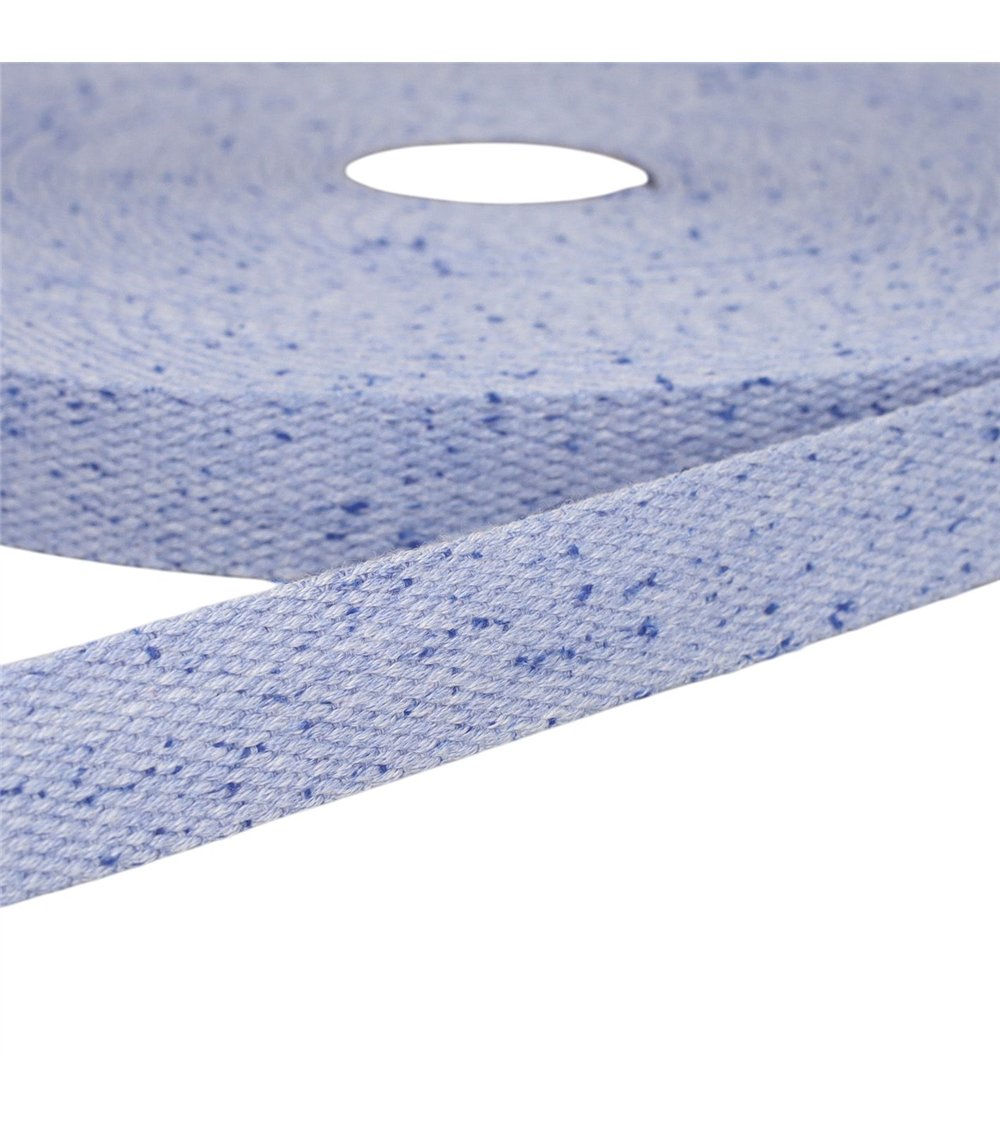 Bobine 20m sangle chinée bleu lavande
