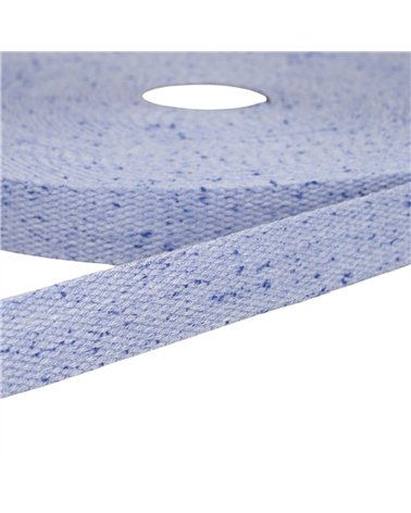 Bobine 20m sangle chinée bleu lavande