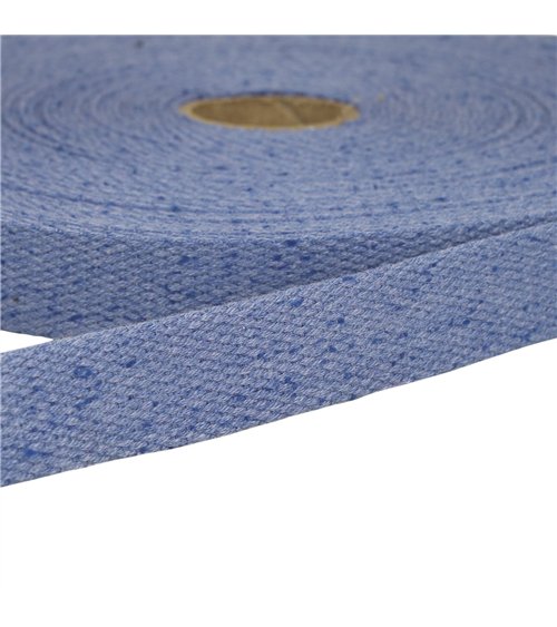 Bobine 20m sangle chinée bleu roi