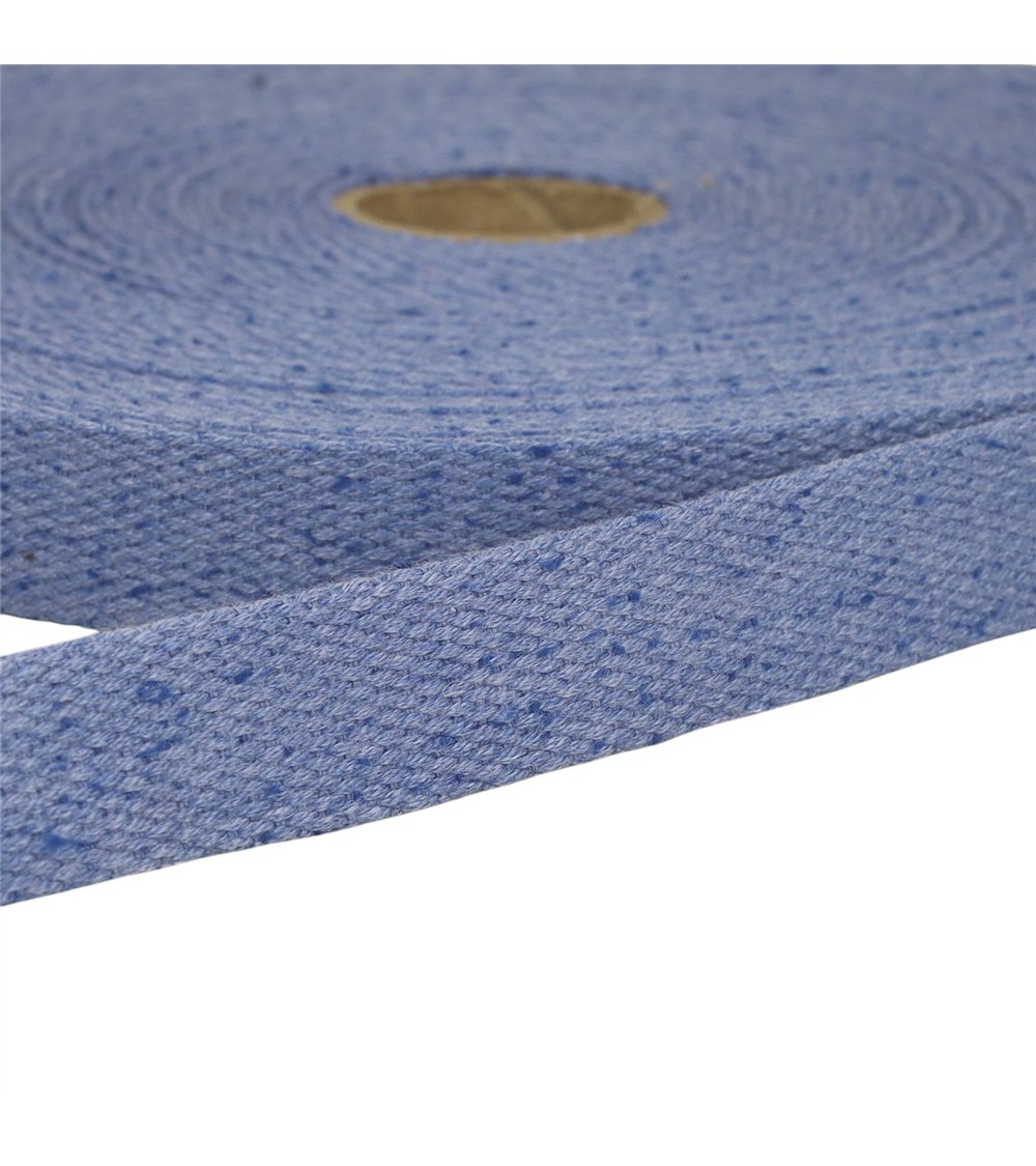 Bobine 20m sangle chinée bleu roi