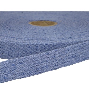 Bobine 20m sangle chinée bleu roi