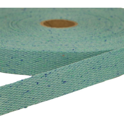 Bobina da 20 m di fettuccia screziata blu anatra