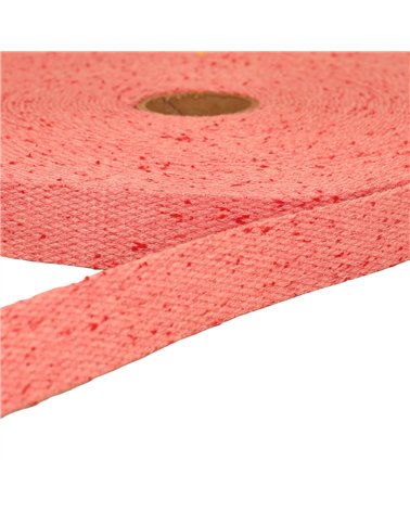 Bobine 20m sangle chinée rose clair