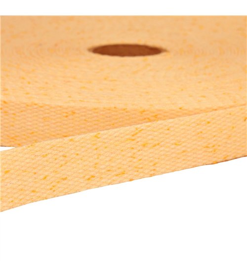 Bobine 20m sangle chinée jaune paille
