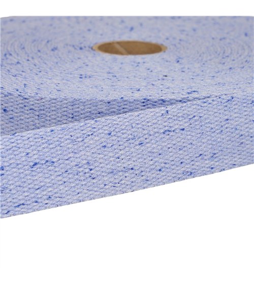 Bobine 20m sangle chinée bleu lavande