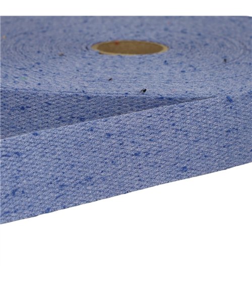 Bobine 20m sangle chinée bleu roi