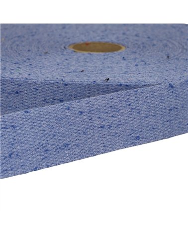 Bobine 20m sangle chinée bleu roi