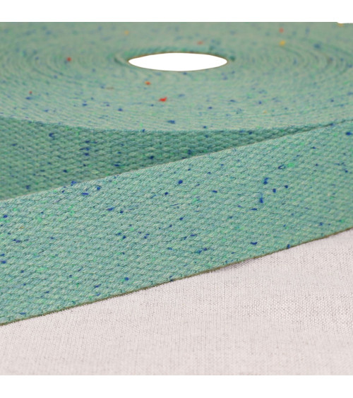 Bobina da 20 m di fettuccia screziata blu anatra