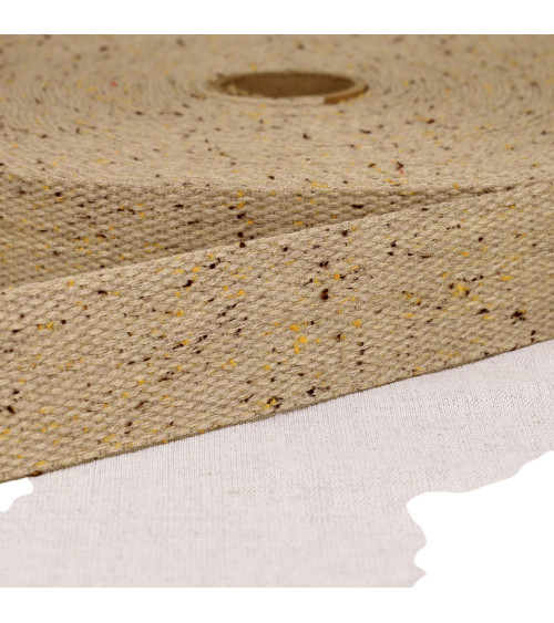 Bobina da 20 m di fettuccia beige screziata