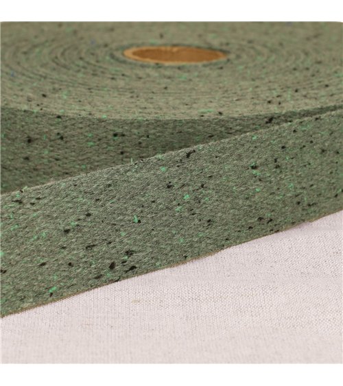 Bobine 20m sangle chinée vert bouteille