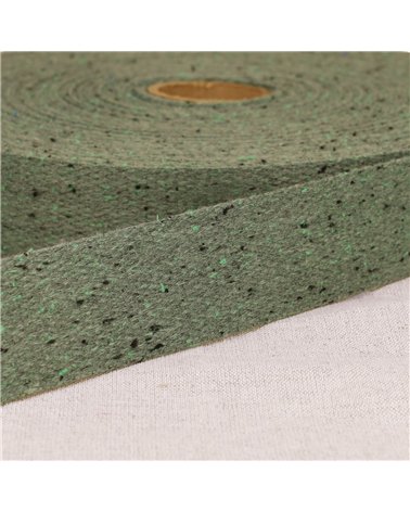 Bobine 20m sangle chinée vert bouteille