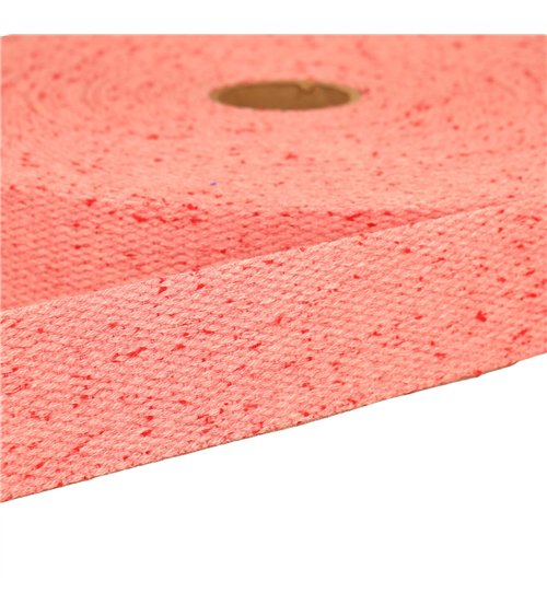 Bobine 20m sangle chinée rose clair