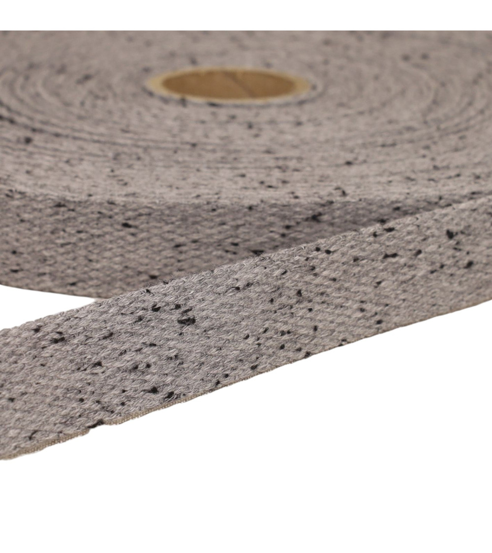 Bobina da 20 m di fettuccia screziata grigio medio