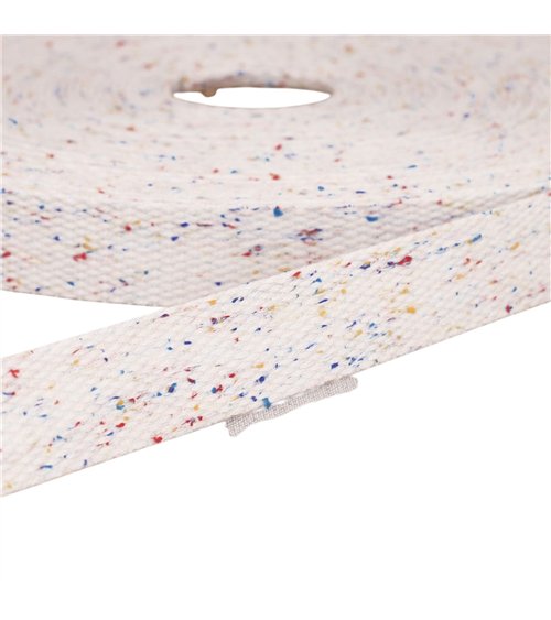 Bobine 20m sangle chinée blanc