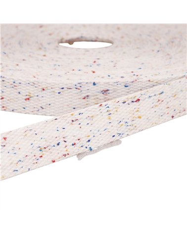 Bobine 20m sangle chinée blanc