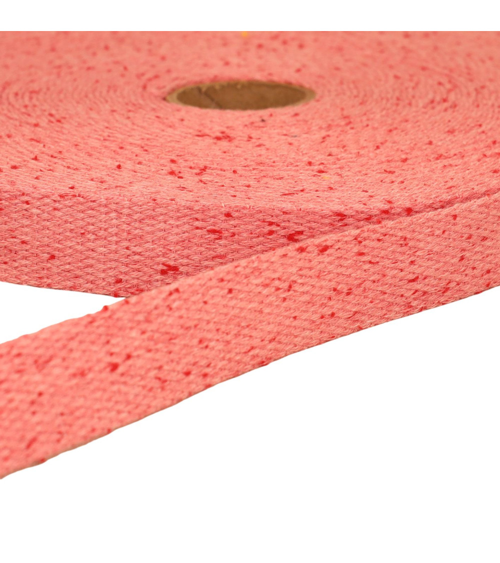 Light pink mottled webbing per meter