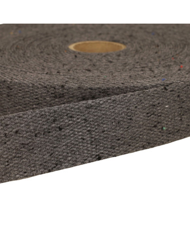 Schwarz meliertes Gurtband pro Meter