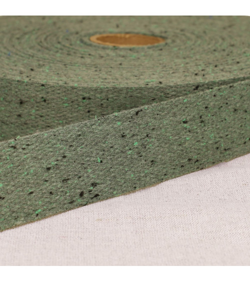 Bottle green mottled webbing per meter