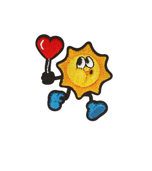 Funny friends sun iron-on patch 5.2cm x 4.6cm