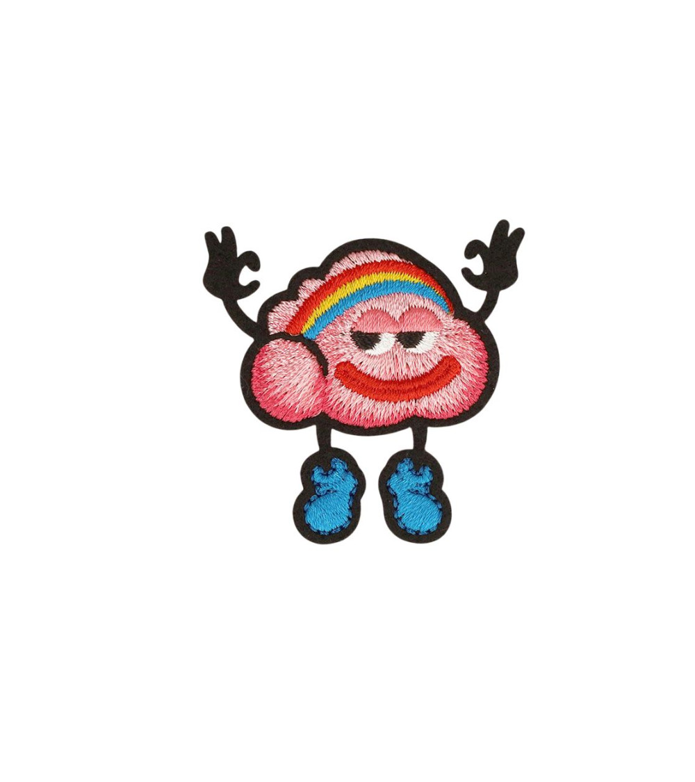 Funny cloud friends iron-on patch 4.8cm x 4.7cm