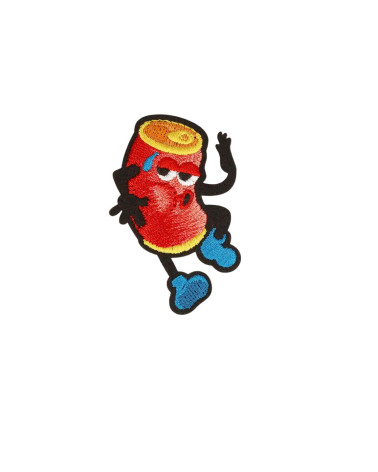 Badge termoadesivo amici divertenti in lattina 4,6 cm x 4,6 cm