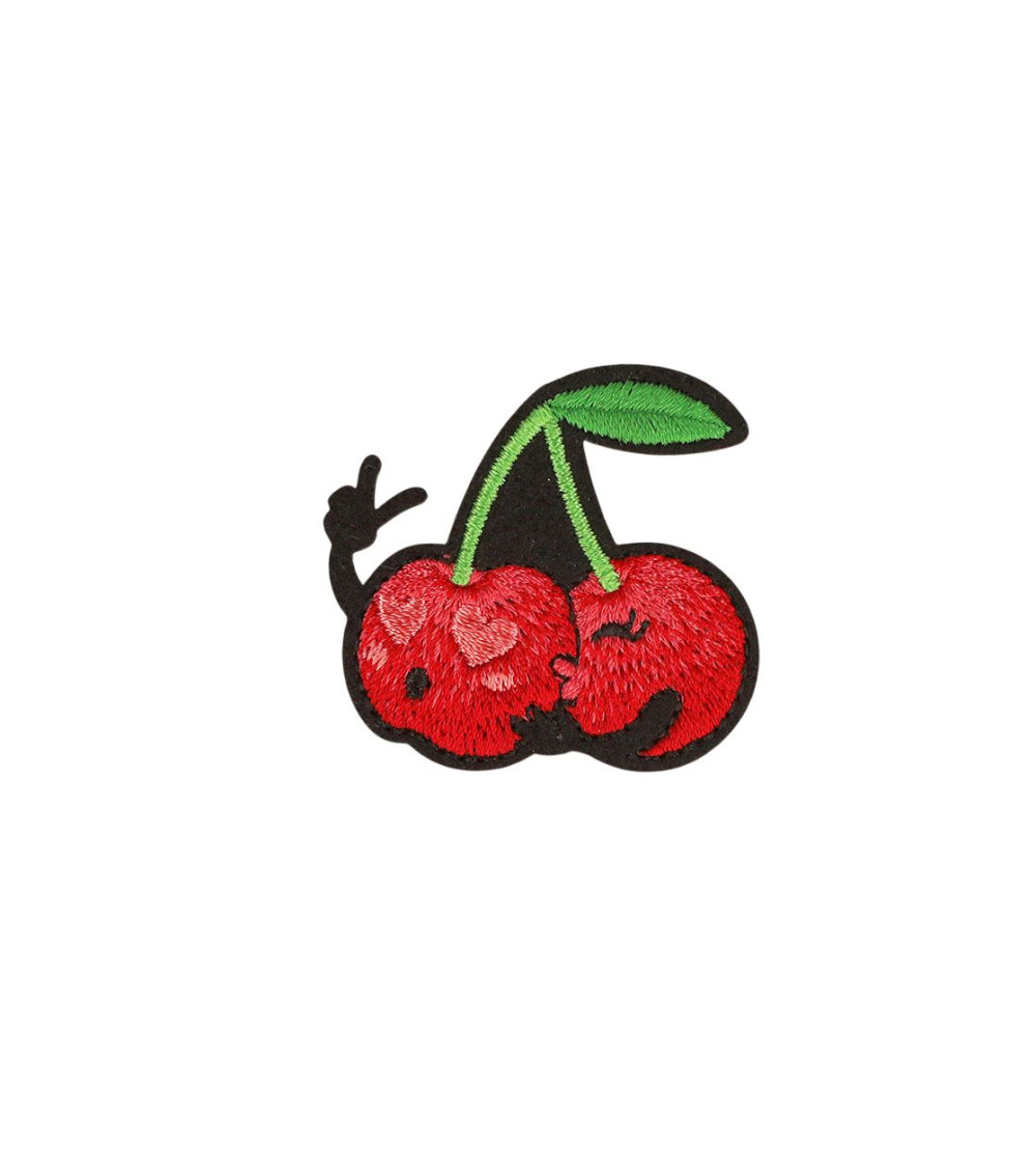 Parche termoadhesivo divertido Cherry Friends 4,3 cm x 4,3 cm