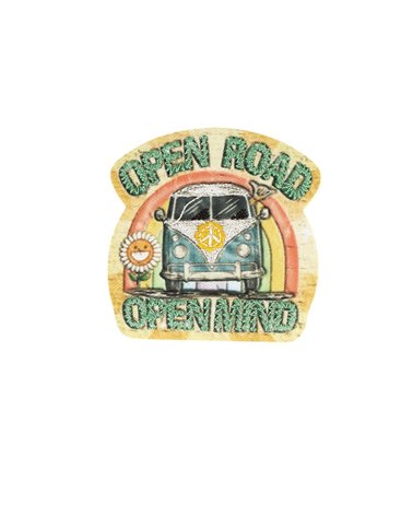 Ecusson thermocollant good vibes open road 5cm x 4cm