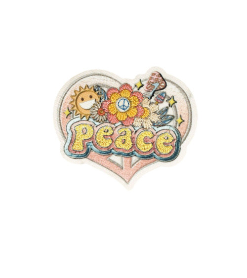 Good vibes peace iron-on patch 5.7cm x 5cm