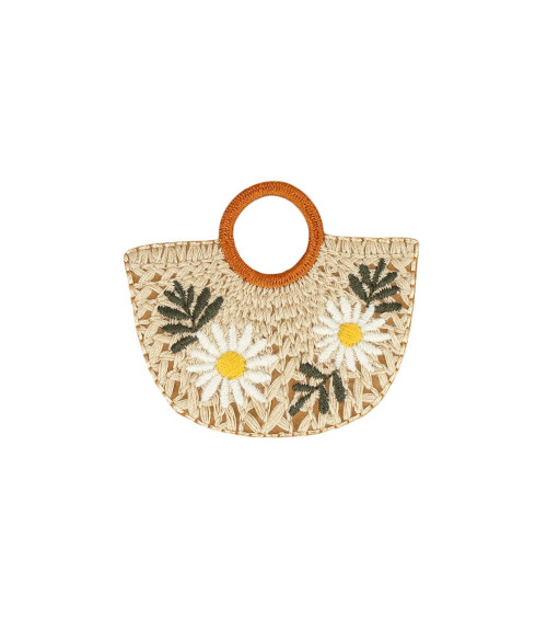 Ecru wicker style iron-on patch 5.2cm x 4.5cm