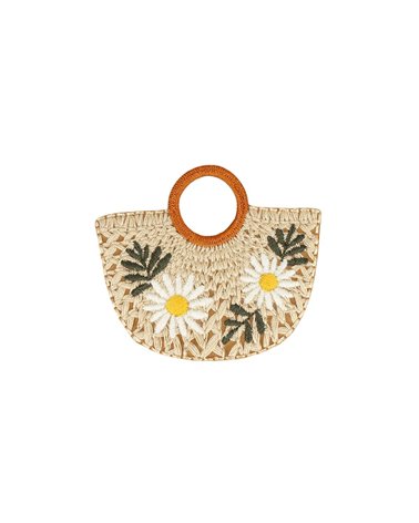 Ecusson thermocollant style osier écru 5,2cm x 4,5cm