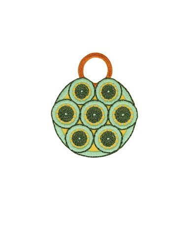 Ecusson thermocollant style osier vert 5,6cm x 4,6cm