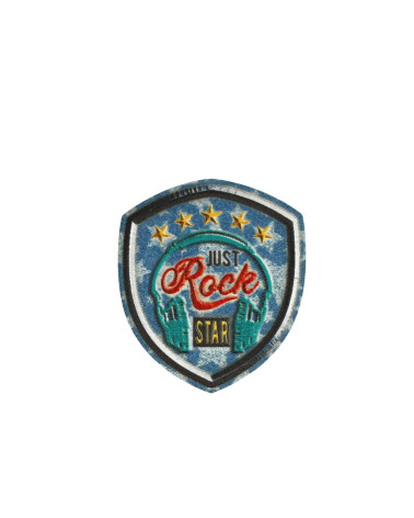 Just rock star denim style iron-on patch 5.4cm x 4.7cm