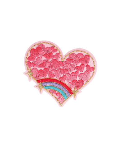Iron-on patch love heart planet heart 6cm x 5.5cm