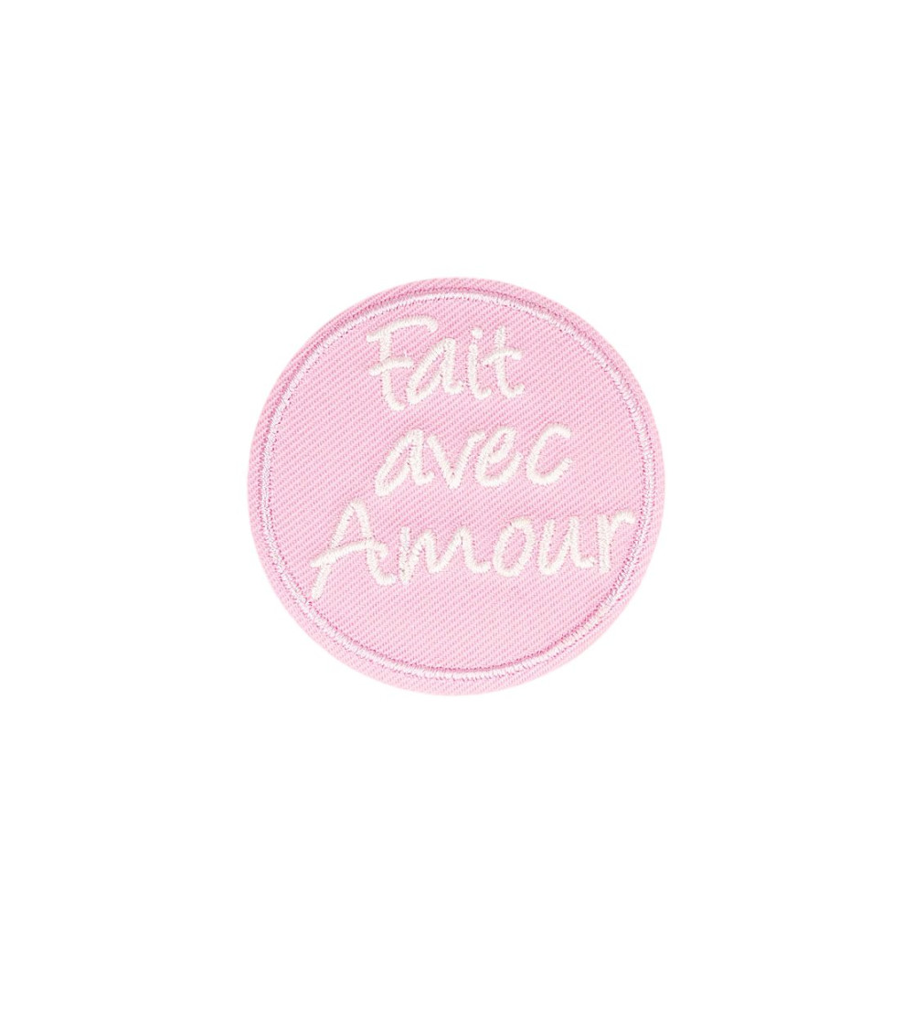 Toppa termoadesiva con messaggi realizzati con amore 4,5 cm x 4,5 cm