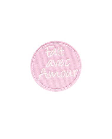 Ecusson thermocollant à messages fait avec amour 4,5cm x 4,5cm