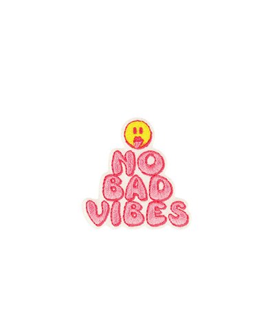 Ecusson thermocollant no bad vibes/good mood no bad vibes 4,6cm x 4,9cm