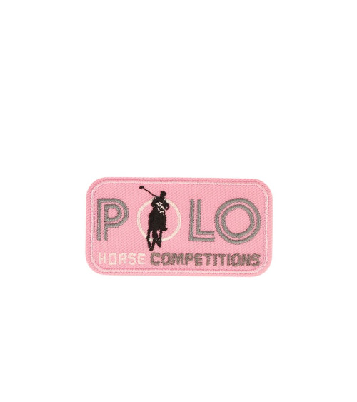 Aufnäher zum Aufbügeln für Polo-Pferdewettbewerbe, rosa, 5,4 cm x 2,9 cm
